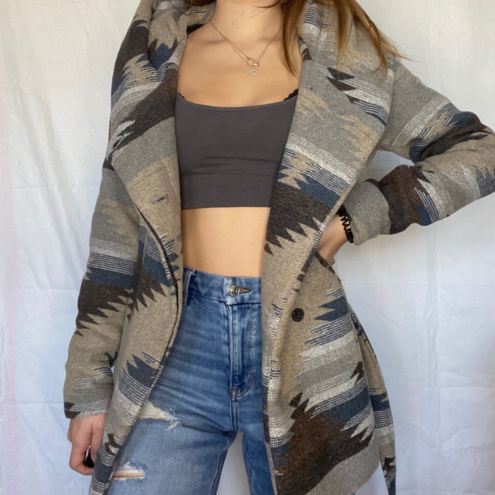 Mossimo Tribal Print Peacoat Jacket